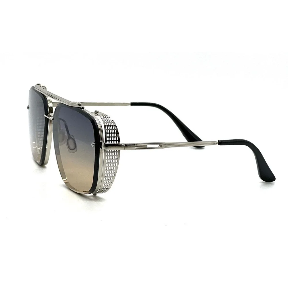 Women Sunglasses Silver Frame Gradient Green Lens Metal Unique Outdoor Outfits - Picture 6 of 7
